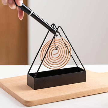 Pack of 3 - Simple Triangle-shaped Iron Mosquito Coil Holder Creative Hanging Or Standing Incense Burner (Random Color)