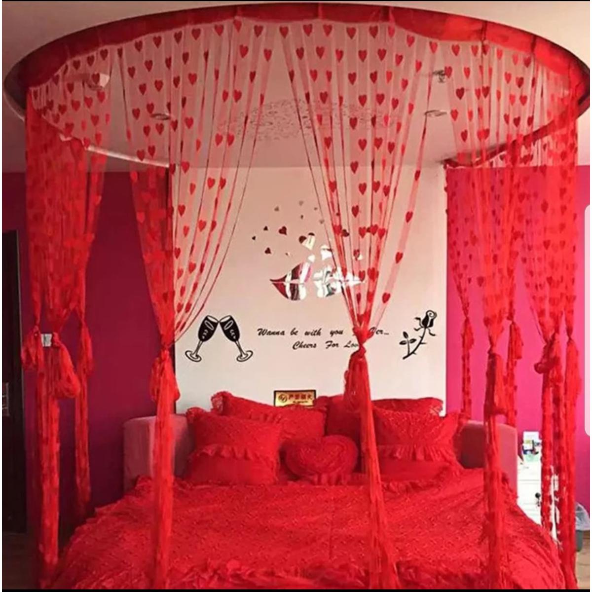 Red Heart Wire String Blinds Curtain