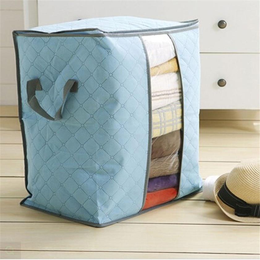 New Waterproof Home Storage Foldable Bag Oxford Cloth Bedding Suits Pillows Organizer Zipper Bag (Random Color)