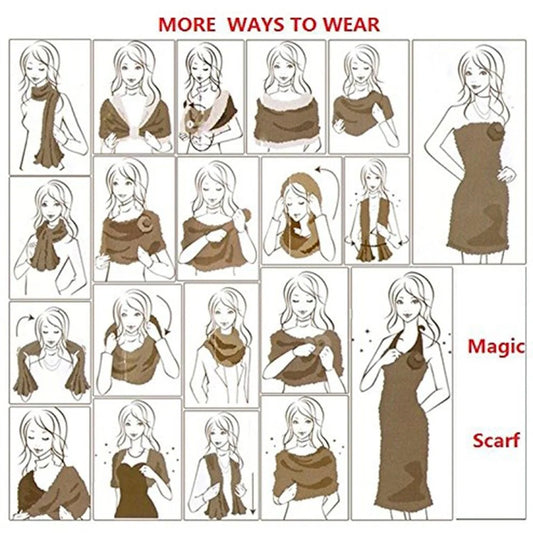 Women's Velvet Stretchable Magic Scarf 26 different styles( random color )