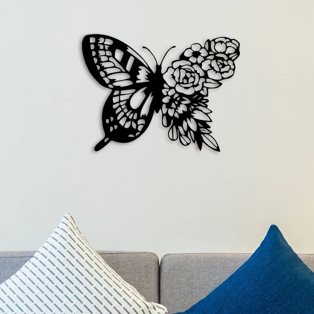 Wall Art Butterfly Flower Wooden Wall Decor