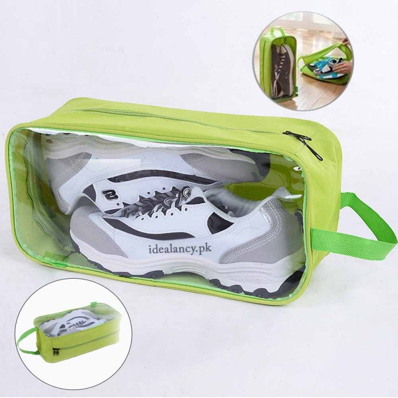 Under Bed Shoe Organizer Bag Clear Light Zip (1 Pairs) | Random color.