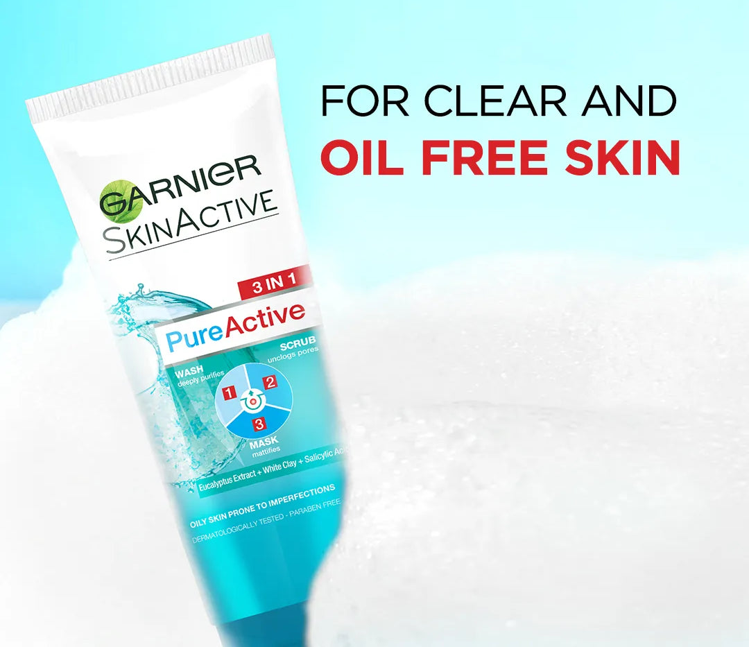 Garnier Skin Active 3-in-1 Clay Face Wash Mask Scrub