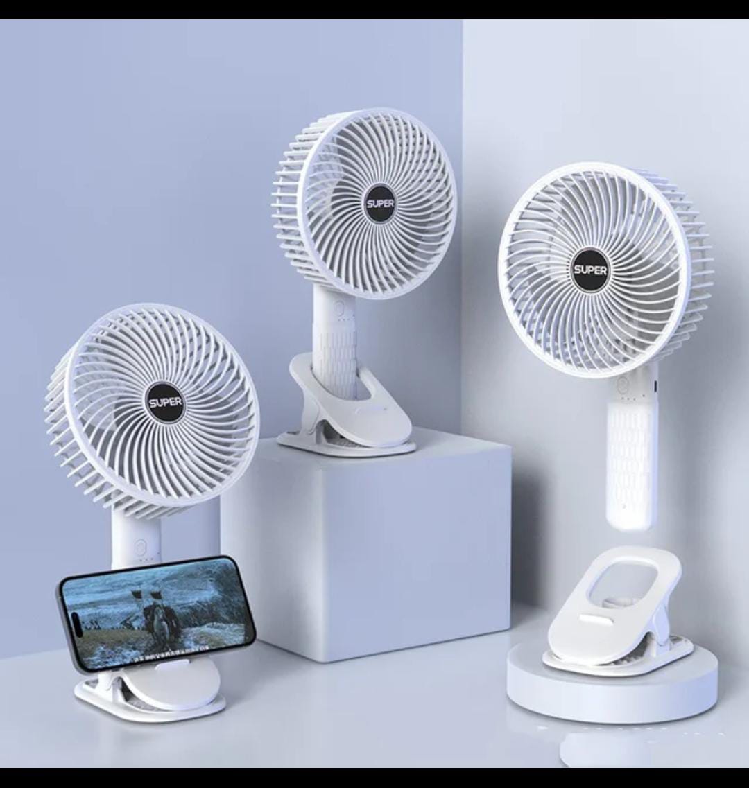 New portable 3 gears rechargeable desktop fan low noise air cooling handheld clipped circulator table fan Clip Fan USB Rechargeable Desk Fan with Sturdy Clamp, Quiet Operation, Strong Airflow with 360° Rotation for Home, Stroller, Office, Outdoor