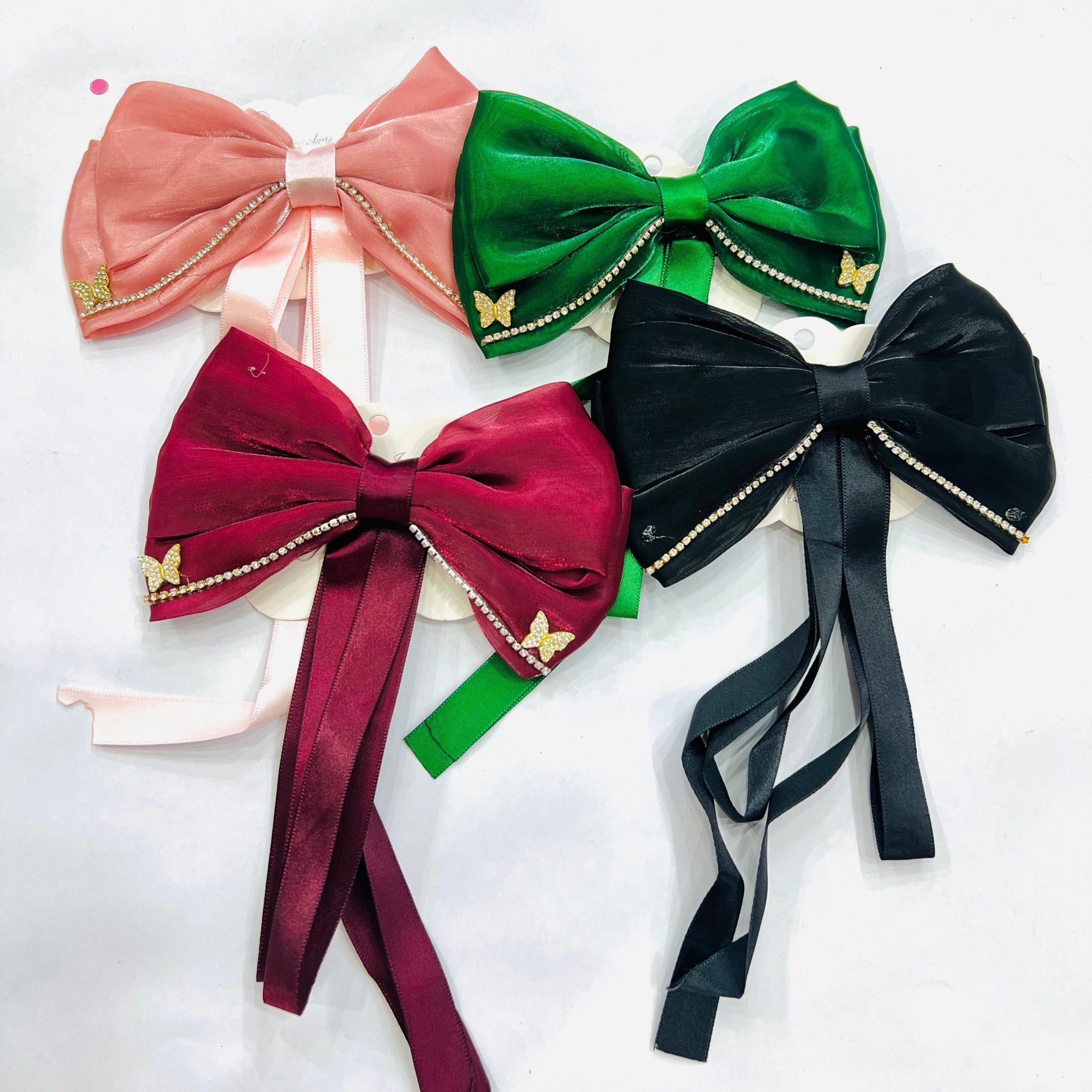 multi color Big bow hair clip for girls (random color )