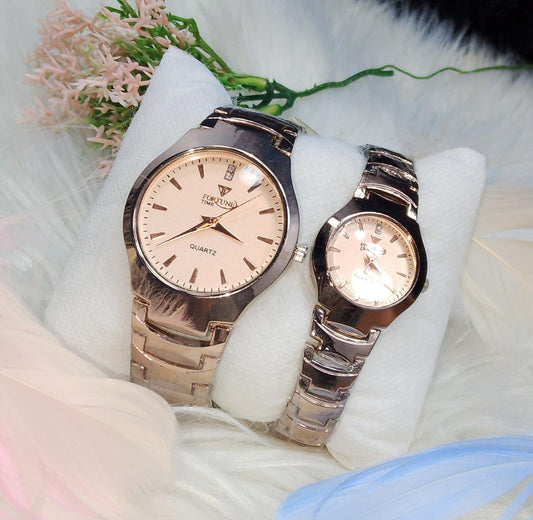 (without box ) Classic Design FORTUNE TIME COUPLE WATCHES