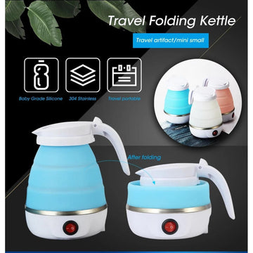 Foldable And Portable Teapot Water Heater Electric Kettle For Travel And Home Tea Pot Water Kettle Silica Gel Fast Water Boiling 600 Ml(random color )